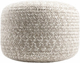 Tonanitla Natural Fiber Light Gray Knitted Outdoor Pouf - Ornate Home