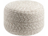 Tonanitla Natural Fiber Light Gray Knitted Pouf - Ornate Home