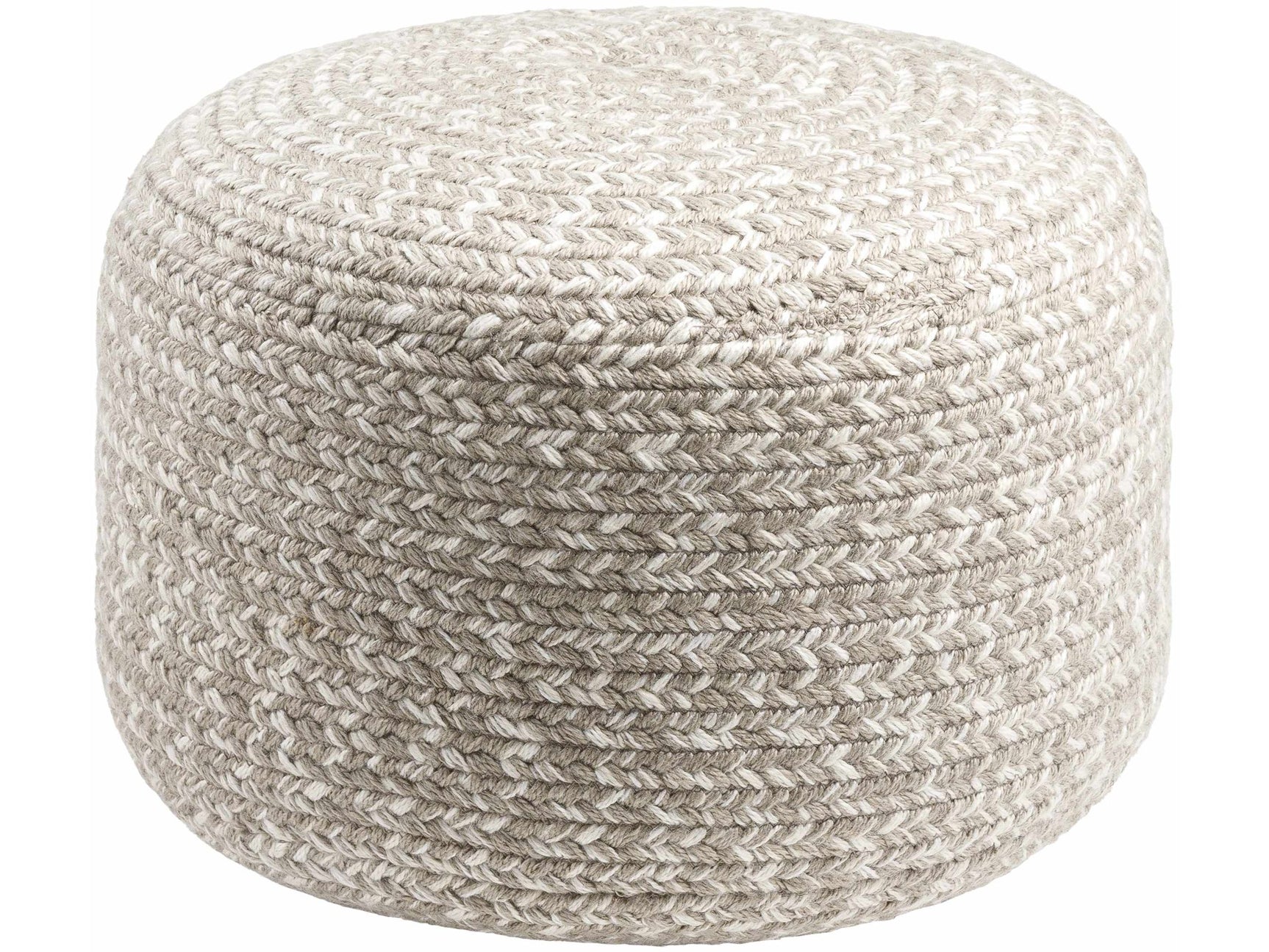 Tonanitla Natural Fiber Light Gray Knitted Pouf - Ornate Home
