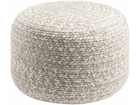 Tonanitla Natural Fiber Light Gray Knitted Pouf - Ornate Home