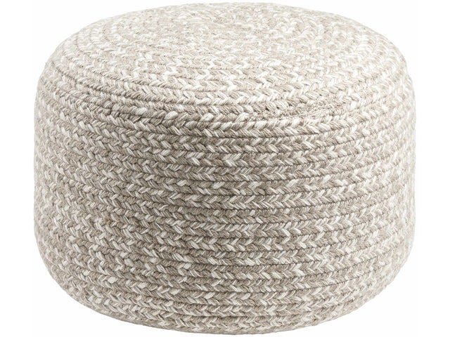 Tonanitla Natural Fiber Light Gray Knitted Pouf - Ornate Home