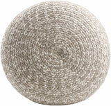 Tonanitla Natural Fiber Light Gray Knitted Pouf - Ornate Home