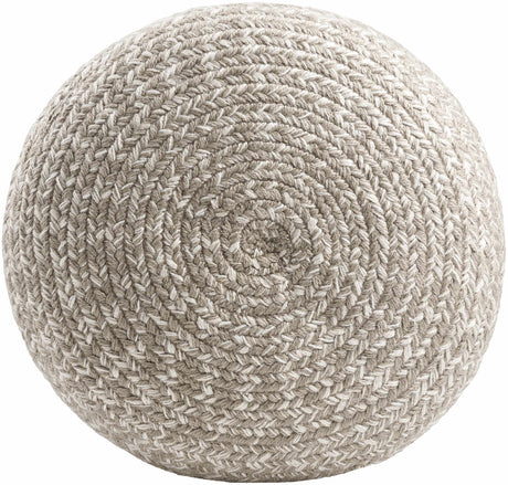Tonanitla Natural Fiber Light Gray Knitted Pouf - Ornate Home