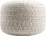 Tonanitla Natural Fiber Light Gray Knitted Pouf - Ornate Home