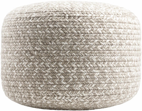 Tonanitla Natural Fiber Light Gray Knitted Pouf - Ornate Home