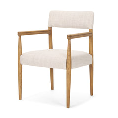 Toni Cream/Light Brown Curved Back Dining Side Chair - Ornate Home