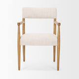 Toni Cream/Light Brown Curved Back Dining Side Chair - Ornate Home