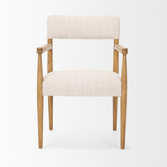 Toni Cream/Light Brown Curved Back Dining Side Chair - Ornate Home