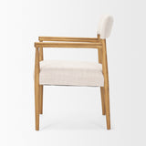Toni Cream/Light Brown Curved Back Dining Side Chair - Ornate Home