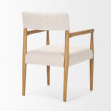 Toni Cream/Light Brown Curved Back Dining Side Chair - Ornate Home