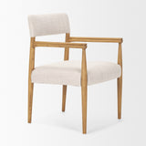 Toni Cream/Light Brown Curved Back Dining Side Chair - Ornate Home