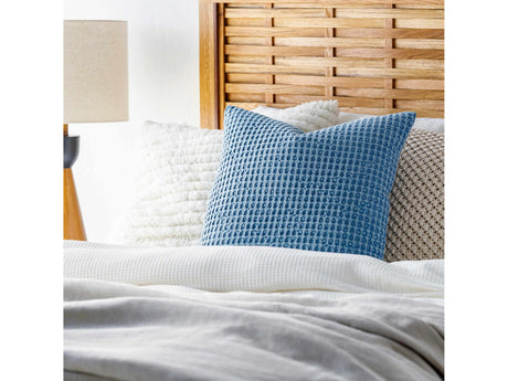 Toodyay Textured Light Blue Square Throw Pillow - Ornate Home