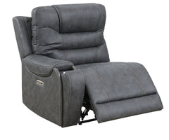 Tooele Graphite Fabric 6-Pc Dual Power Reclining Sectional with 3 Power Recliners - Ornate Home
