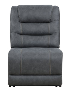 Tooele Graphite Fabric 6-Pc Dual Power Reclining Sectional with 3 Power Recliners - Ornate Home