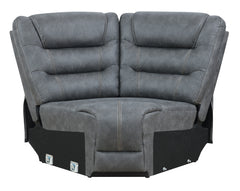 Tooele Graphite Fabric 6-Pc Dual Power Reclining Sectional with 2 Power Recliners - Ornate Home