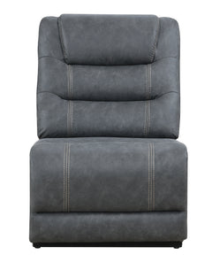 Tooele Graphite Fabric 6-Pc Dual Power Reclining Sectional with 2 Power Recliners - Ornate Home