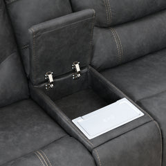Tooele Graphite Fabric 6-Pc Dual Power Reclining Sectional with 2 Power Recliners - Ornate Home