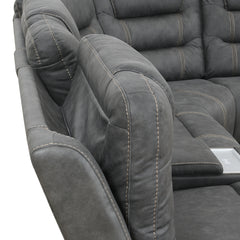 Tooele Graphite Fabric 6-Pc Dual Power Reclining Sectional with 2 Power Recliners - Ornate Home