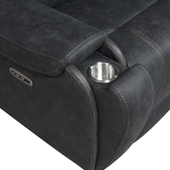 Tooele Graphite Fabric Dual Power Reclining Chair - Ornate Home