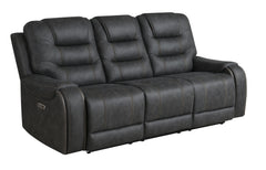 Tooele Graphite Fabric Dual Power Reclining Sofa - Ornate Home