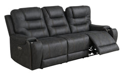 Tooele Graphite Fabric Dual Power Reclining Sofa - Ornate Home