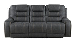 Tooele Graphite Fabric Dual Power Reclining Sofa - Ornate Home