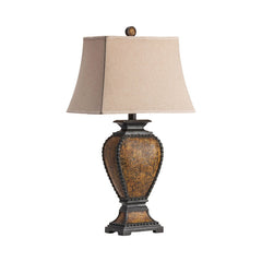 Tooled Leather Brown Table Lamp (Set of 2) - Ornate Home
