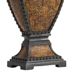 Tooled Leather Brown Table Lamp (Set of 2) - Ornate Home