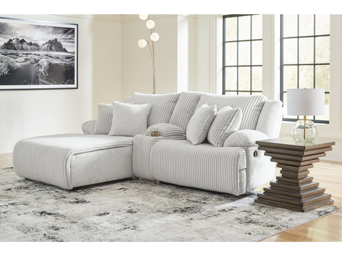 Top Tier Alloy 3-Piece Reclining Sectional Sofa with Chaise - Ornate Home