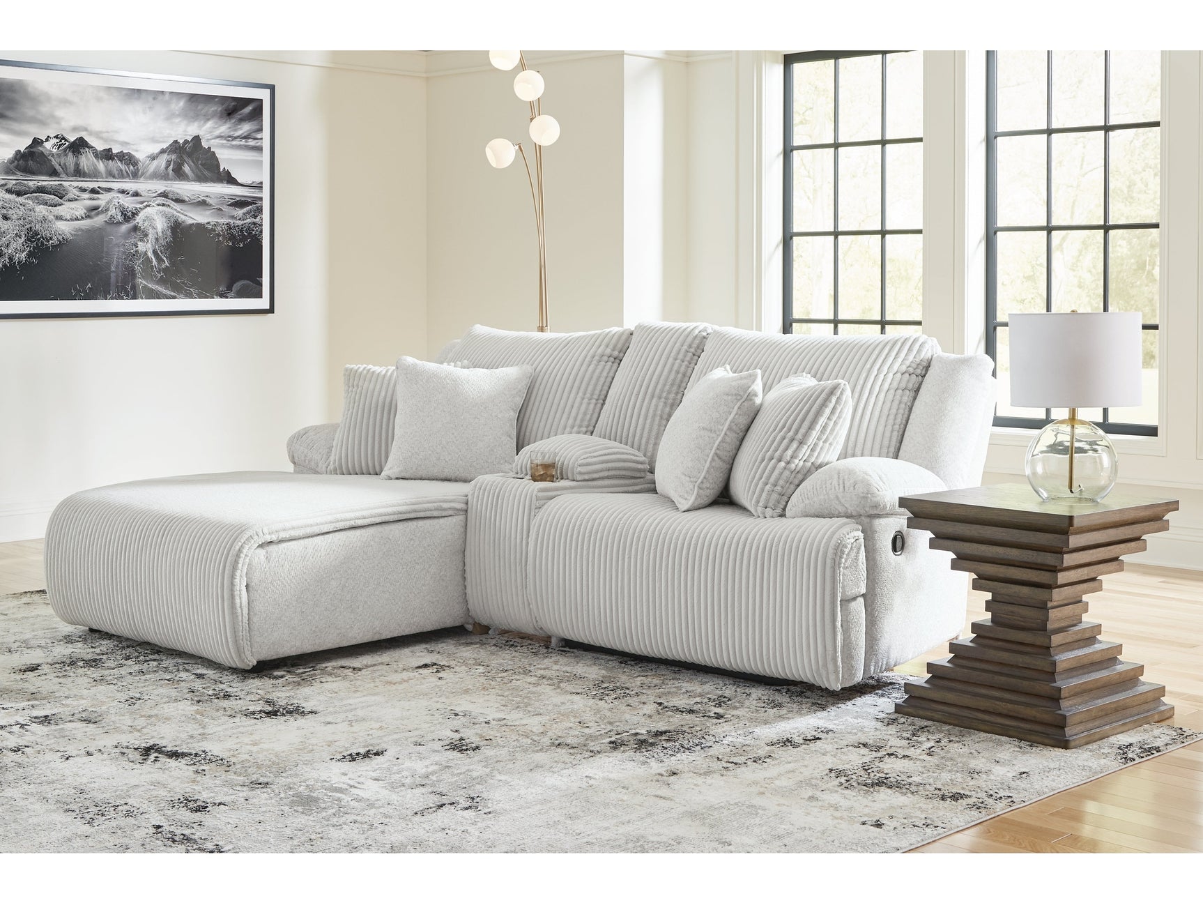 Top Tier Alloy 3-Piece Reclining Sectional Sofa with Chaise - Ornate Home