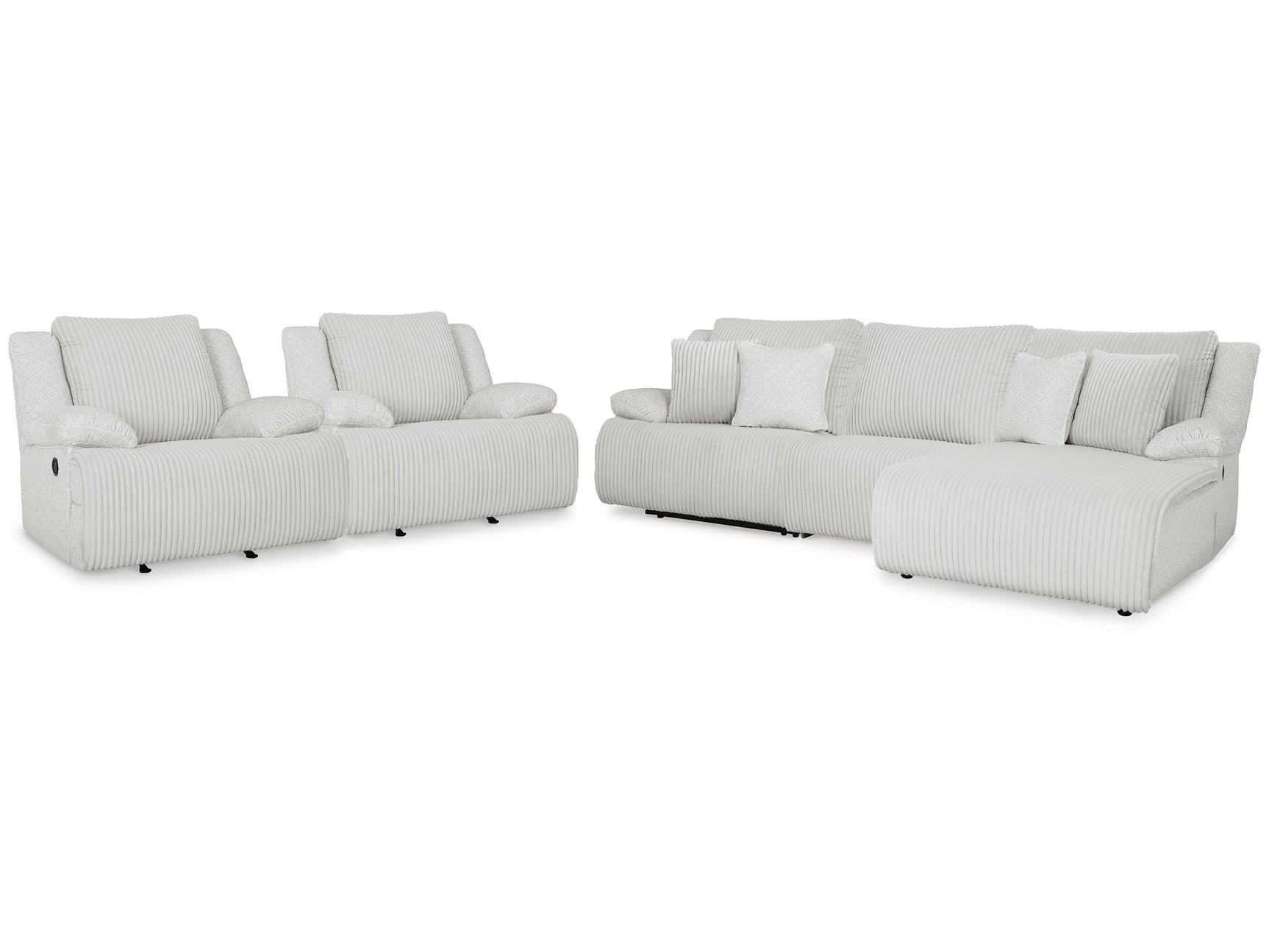 Top Tier Alloy 3-Piece Reclining Sectional and 2 Recliners - Ornate Home