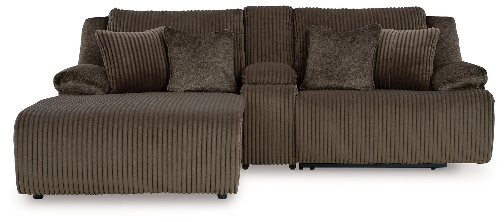 Top Tier Chocolate 3-Piece Reclining Sectional Sofa with LAF Chaise (Online Special Price) - Ornate Home