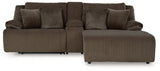 Top Tier Chocolate 3-Piece Reclining Sectional Sofa with RAF Chaise - Ornate Home