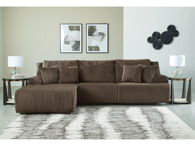 Top Tier Chocolate 3-Piece Sectional Sofa Chaise with LAF Chaise (Online Special Price) - Ornate Home