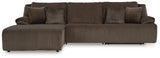 Top Tier Chocolate 3-Piece Sectional Sofa Chaise with LAF Chaise (Online Special Price) - Ornate Home