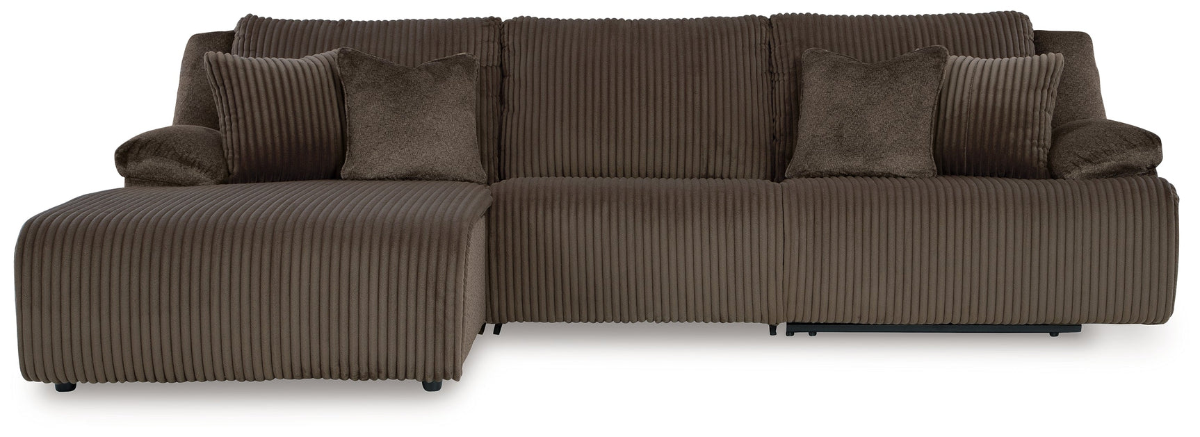 Top Tier Chocolate 3-Piece Sectional Sofa Chaise with LAF Chaise (Online Special Price) - Ornate Home