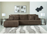 Top Tier Chocolate 3-Piece Sectional Sofa Chaise with LAF Chaise - Ornate Home