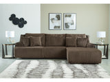 Top Tier Chocolate 3-Piece Sectional Sofa Chaise with RAF Chaise (Online Special Price) - Ornate Home