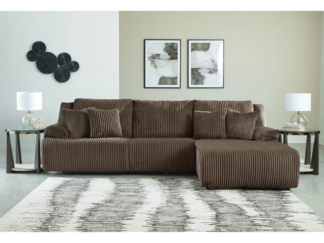 Top Tier Chocolate 3-Piece Sectional Sofa Chaise with RAF Chaise (Online Special Price) - Ornate Home