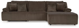 Top Tier Chocolate 3-Piece Sectional Sofa Chaise with RAF Chaise (Online Special Price) - Ornate Home