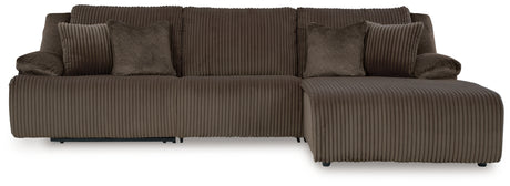 Top Tier Chocolate 3-Piece Sectional Sofa Chaise with RAF Chaise - Ornate Home