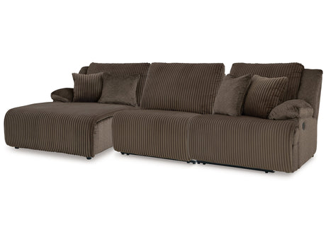Top Tier Chocolate 3-Piece Sofa Chaise Sectional (Left Shape) - Ornate Home