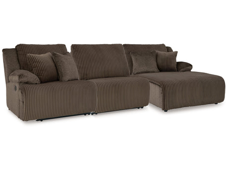 Top Tier Chocolate 3-Piece Sofa Chaise Sectional (Right Shape) - Ornate Home