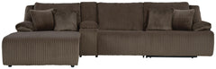 Top Tier Chocolate 4-Piece Reclining Sectional with LAF Chaise - Ornate Home