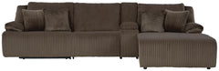 Top Tier Chocolate 4-Piece Reclining Sectional with RAF Chaise - Ornate Home