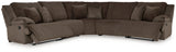Top Tier Chocolate 5-Piece Reclining Sectional (Online Special Price) - Ornate Home