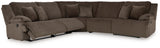 Top Tier Chocolate 5-Piece Reclining Sectional (Online Special Price) - Ornate Home