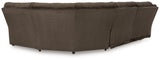 Top Tier Chocolate 5-Piece Reclining Sectional (Online Special Price) - Ornate Home