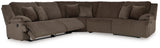 Top Tier Chocolate 5-Piece Reclining Sectional - Ornate Home