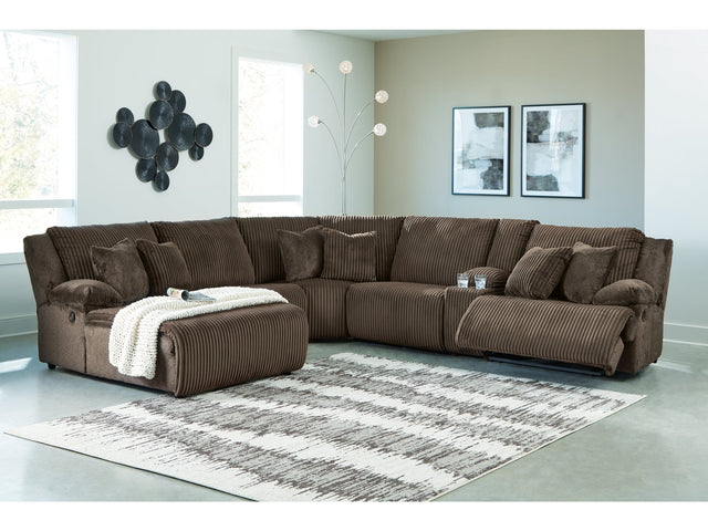 Top Tier Chocolate 6-Piece Reclining Sectional with LAF Chaise (Online Special Price) - Ornate Home